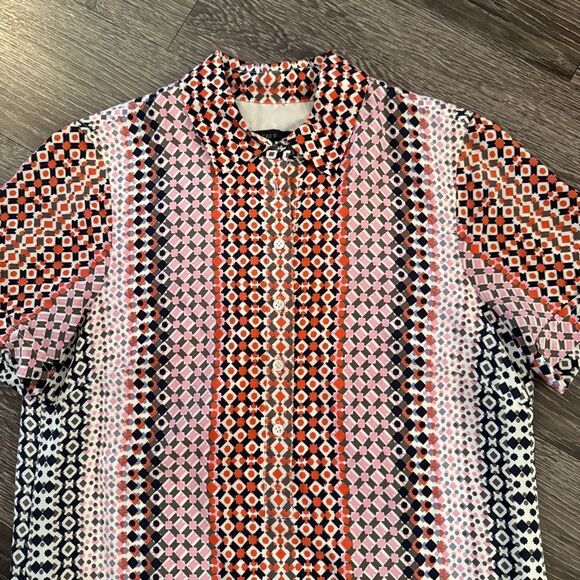 J. Crew Women's Multicolor Geometric Print Silk Dress - Picture 3 of 9